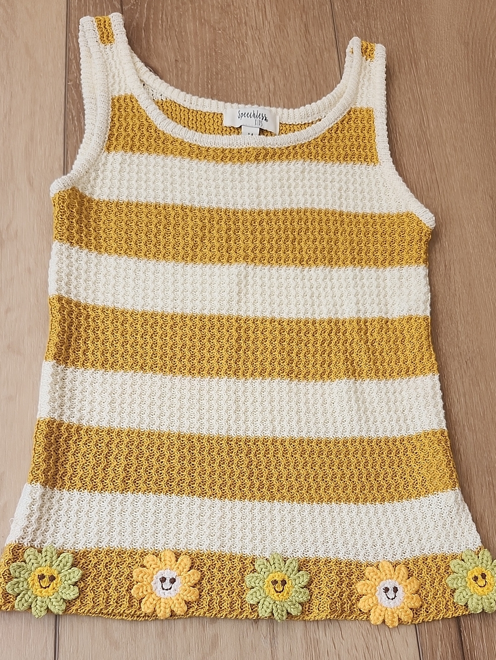 Sunflower Trim Tank Top, Girls Medium